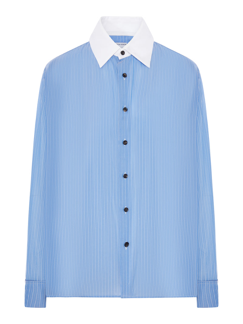 Bottega Veneta Bottega Veneta Women Striped Shirt With Contrasting Collar