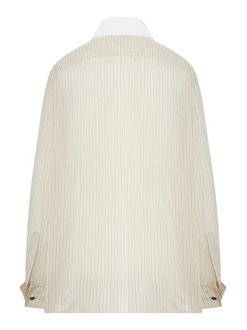 Bottega Veneta Women Striped Shirt With Contrasting Collar