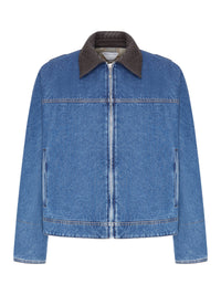 Bottega Veneta Bottega Veneta Men Padded Denim Jacket With Leather Collar