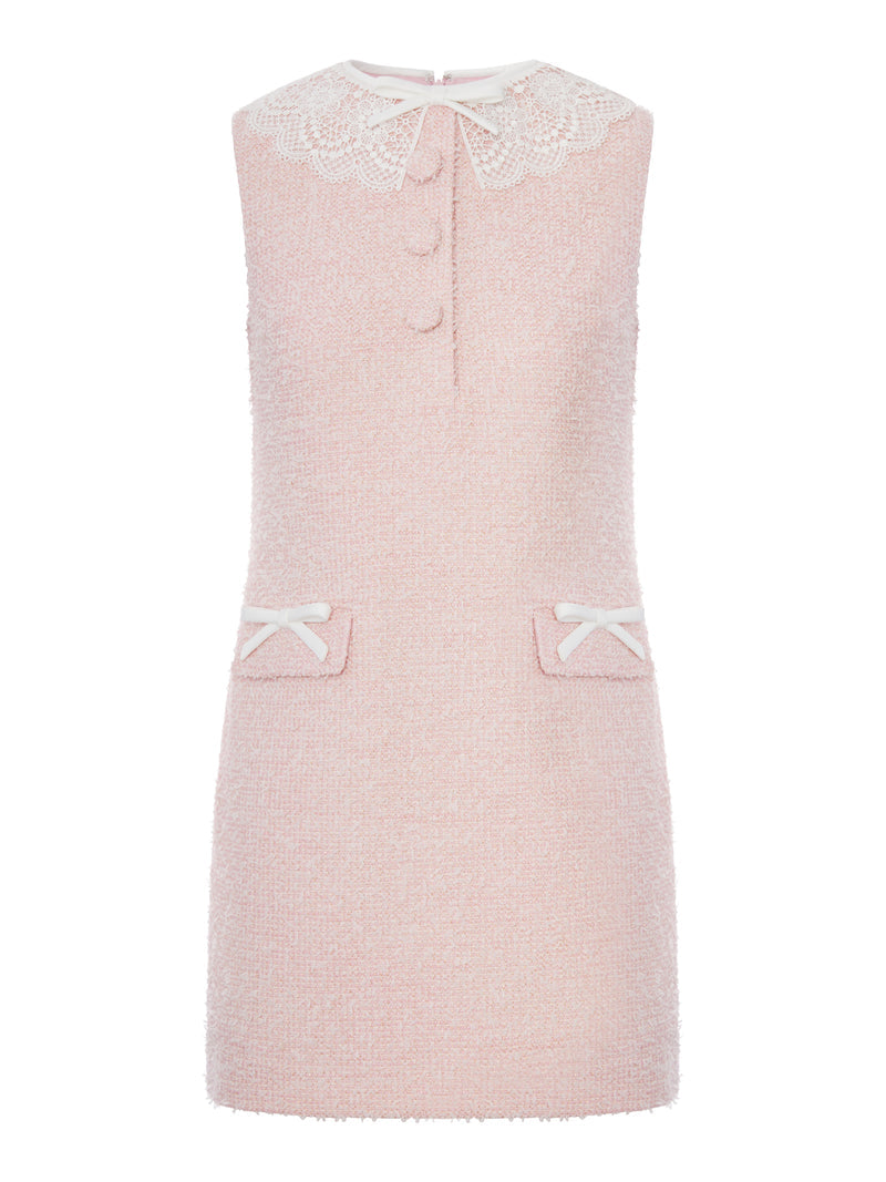Self-portrait Self-Portrait Women Pink Mini Dress With Boucle Lace Collar