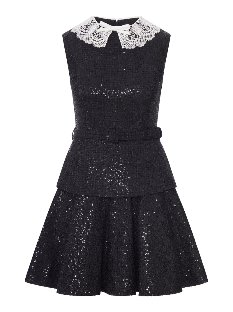 Self-portrait Self-Portrait Women Black Sequin Boucle Mini Dress