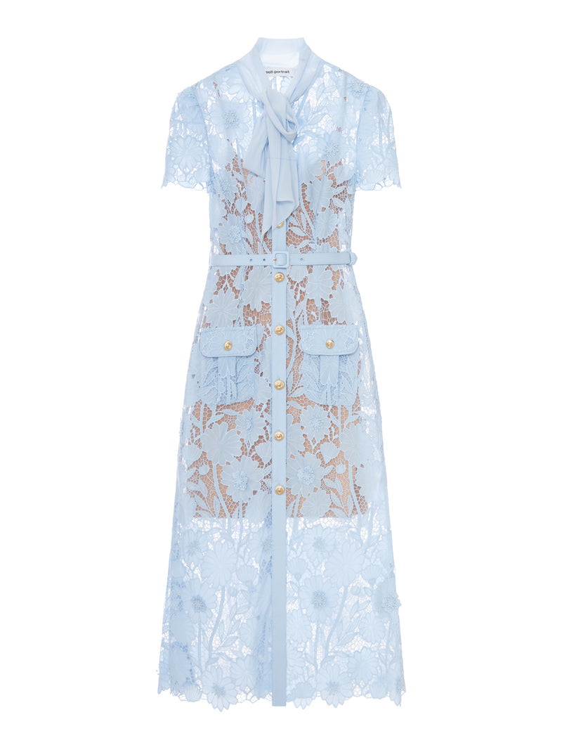Self-portrait Self-Portrait Women Midi Lace Dress With Layers On The Neck