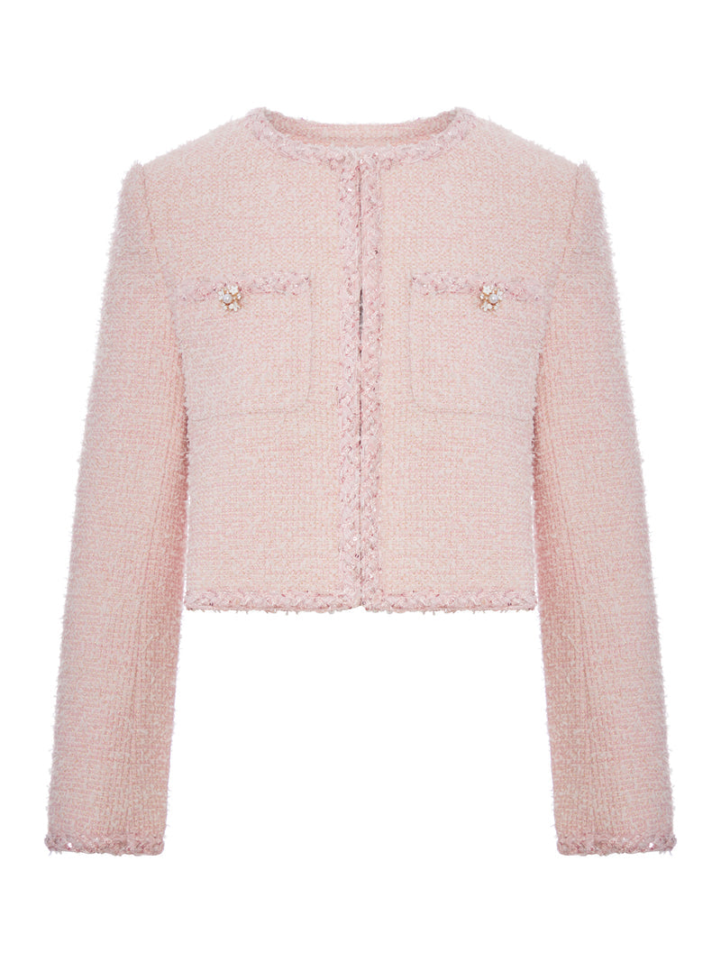 Self-portrait Self-Portrait Women Cropped Boucle Jacket
