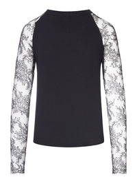 Valentino Garavani Valentino Garavani Women T-Shirt With Lace Sleeves And Graphic Print