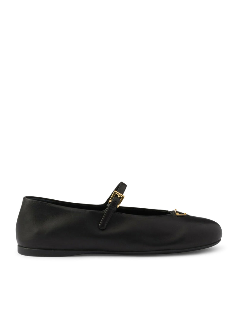 Prada Prada Women Nappa Leather Ballet Flats With Logo