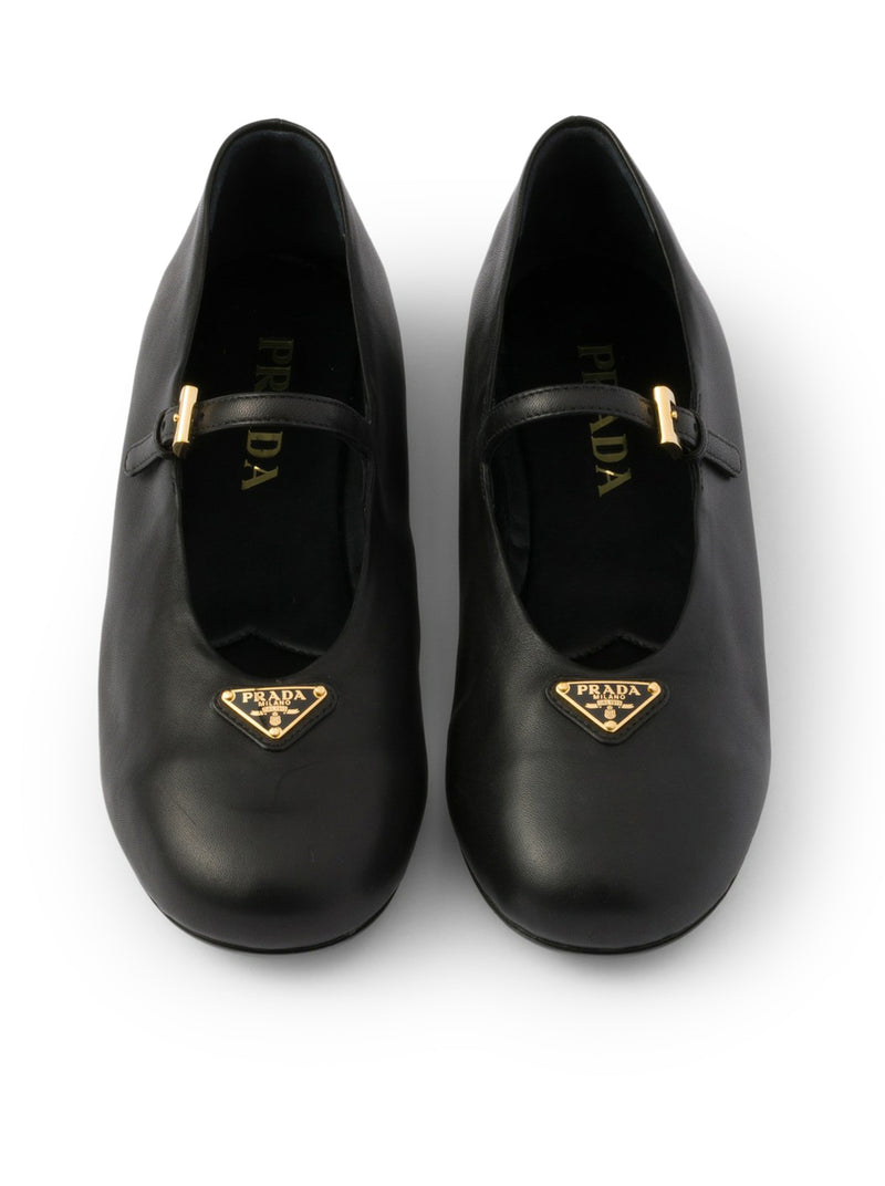 Prada Prada Women Nappa Leather Ballet Flats With Logo