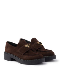 Prada Prada Women Chocolate Suede Loafers