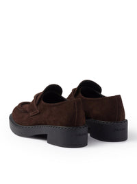Prada Prada Women Chocolate Suede Loafers