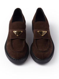 Prada Prada Women Chocolate Suede Loafers