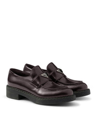 Prada Prada Women Chocolate Brushed Leather Loafers