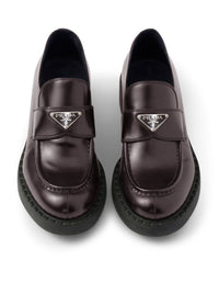 Prada Prada Women Chocolate Brushed Leather Loafers