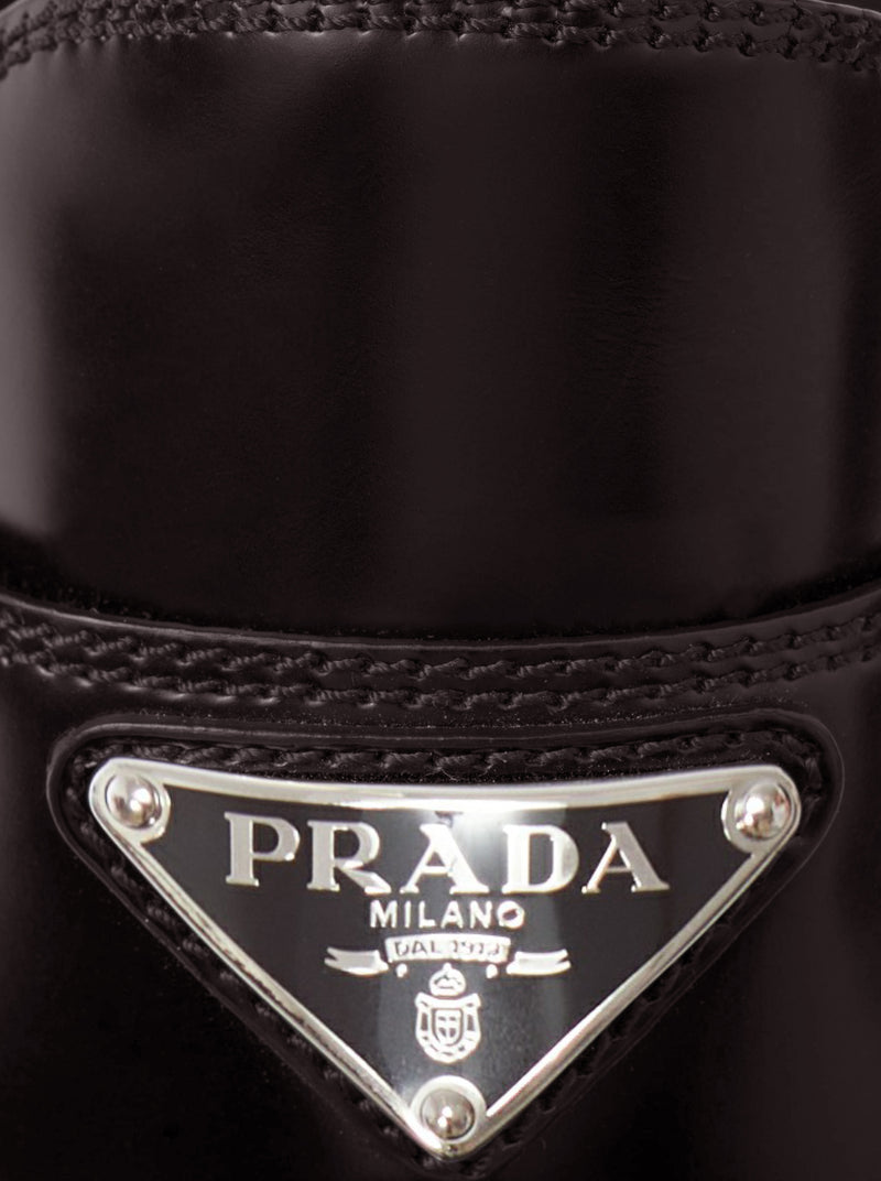 Prada Prada Women Chocolate Brushed Leather Loafers
