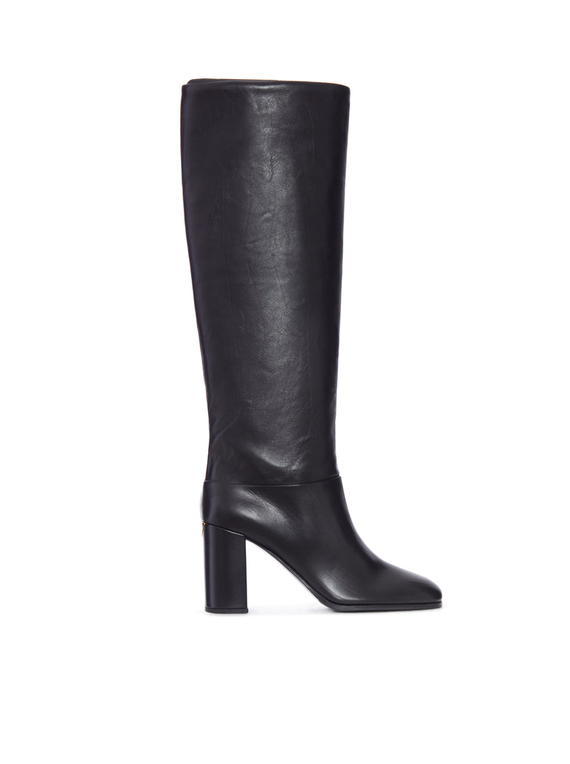 Prada Women Leather Heel Boots