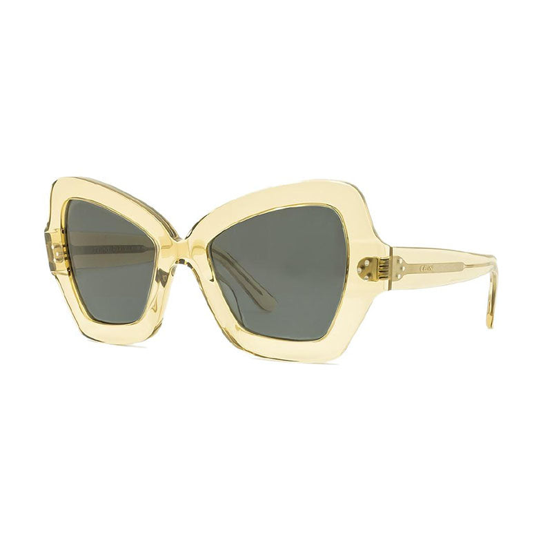 Celine Butterfly Full Rim, with a Yellow frame and Grey lens. Yellow