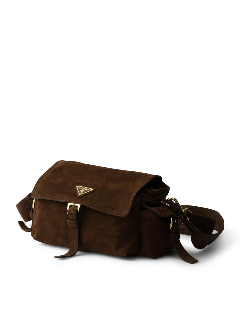 Prada Prada Women Explore Medium Suede Shoulder Bag