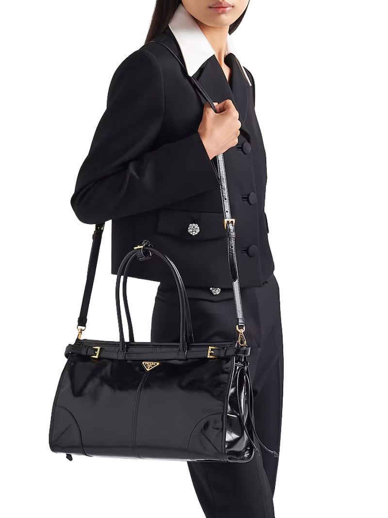 Prada Women Prada Bonnie Large Leather Handbag