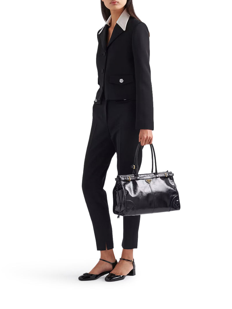 Prada Women Prada Bonnie Large Leather Handbag