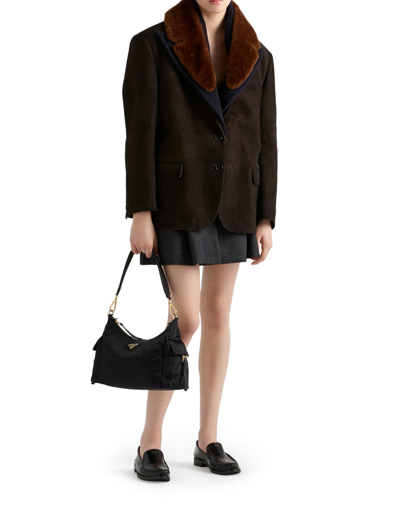 Prada Women Prada Explore Large Re-Nylon And Leather Bag