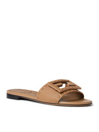 Fendi Fendi Women Light Brown Leather Baguette Slide