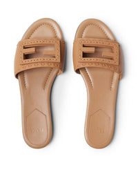 Fendi Fendi Women Light Brown Leather Baguette Slide