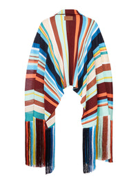 Fendi Women Multicolor Striped Viscose Knit Poncho Shirt