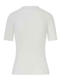 Fendi Fendi Women White Cotton Sweater With Front Logo