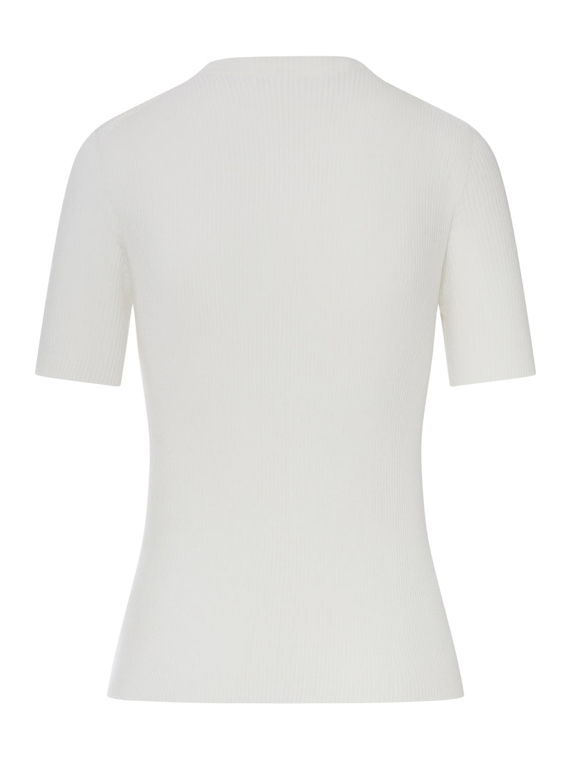 Fendi Fendi Women White Cotton Sweater With Front Logo