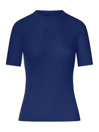 Fendi Women Blue Cotton Sweater With Front Logo