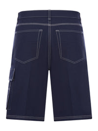 Fendi Men Cotton Canvas Cargo Bermuda Shorts