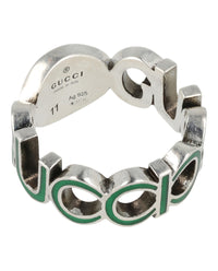 Gucci Mens Sterling Silver Interlocking G Ring