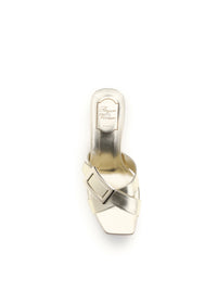 Roger Vivier Women Laminated Leather Mules Sandals