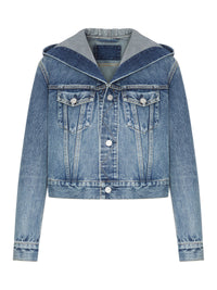 Alaia Women Hooded Denim Jacket