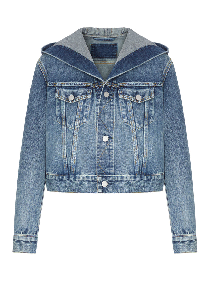 Alaia Women Hooded Denim Jacket