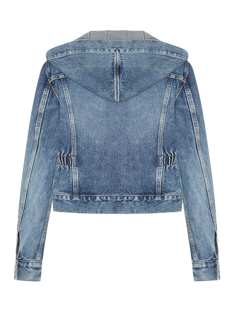 Alaia Women Hooded Denim Jacket