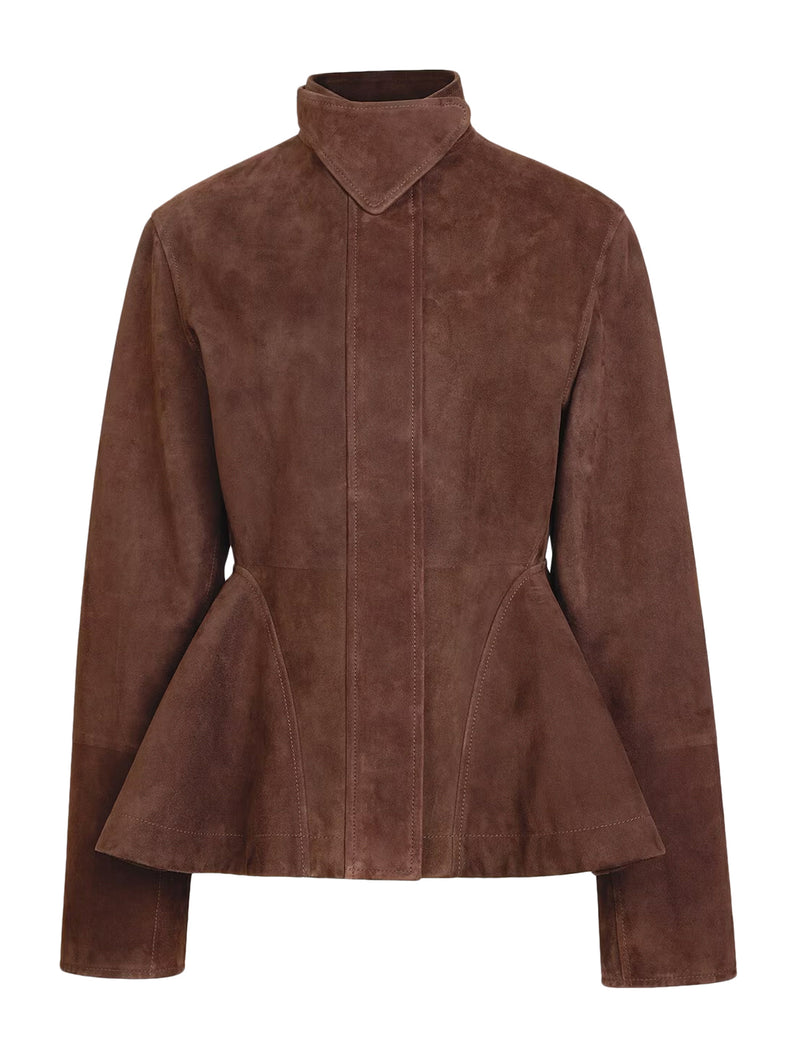 Alaia Women Peplum Jacket In Suede Goatskin