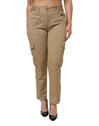 Dolce & Gabbana Brown Cotton Cargo Tapered Women's Pants