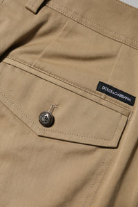 Dolce & Gabbana Brown Cotton Cargo Tapered Women's Pants