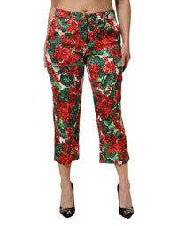 Dolce & Gabbana Multicolor Floral Print Cropped Women's Pants