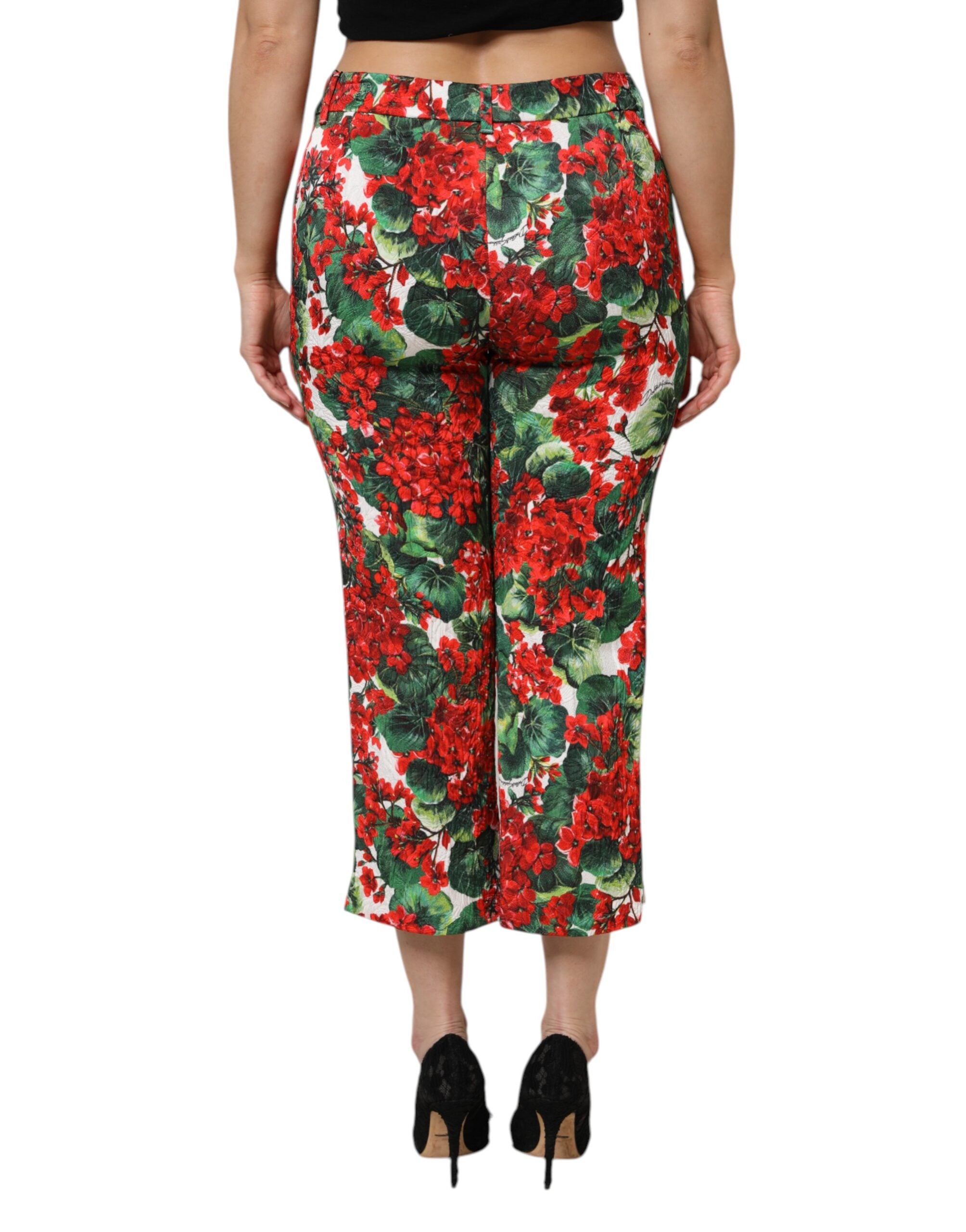 Dolce & Gabbana Multicolor Floral Print Cropped Women's Pants
