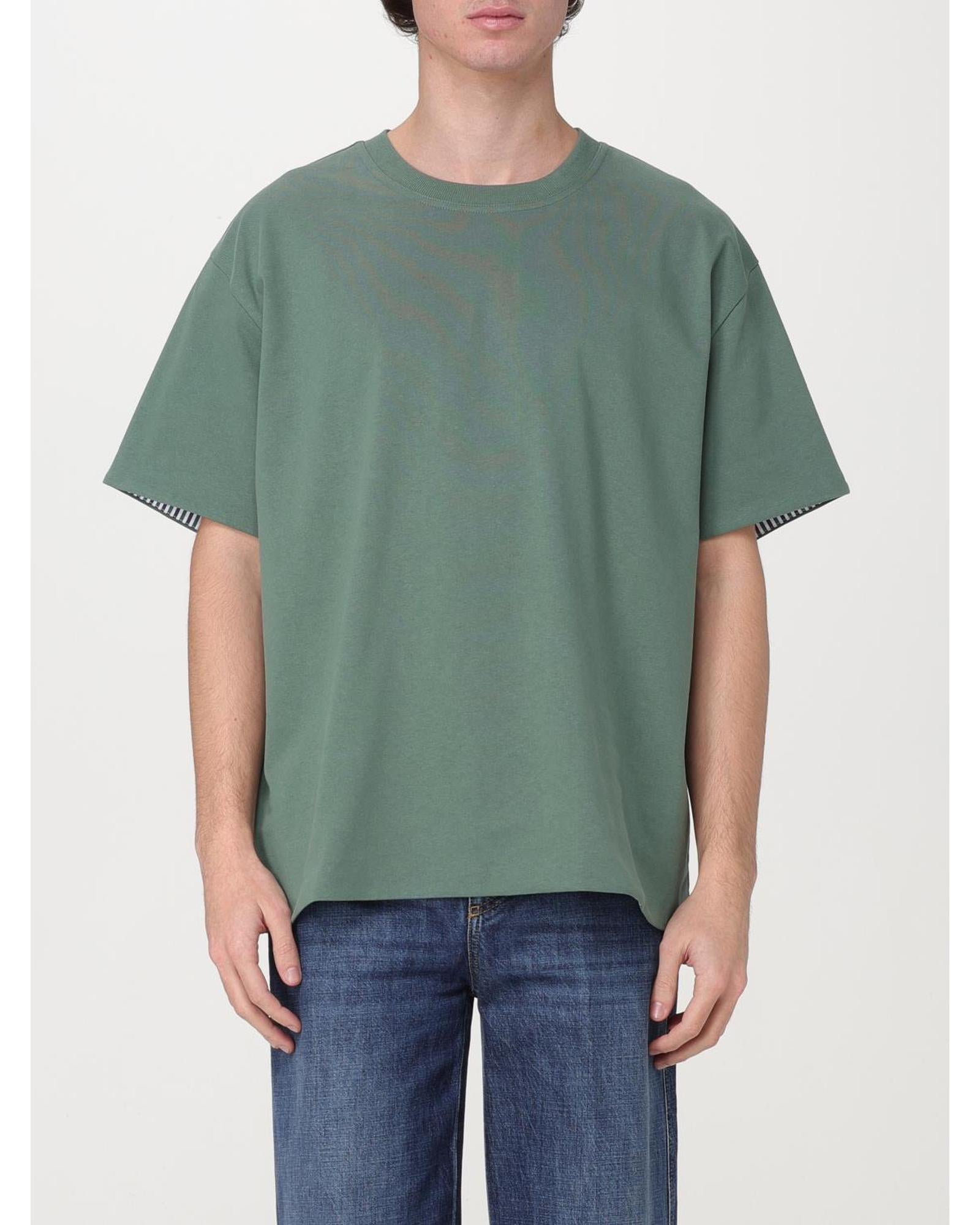 Bottega Veneta Oversized Short Sleeve Crew Neck Tee Men Green T-Shirts