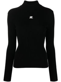 COURREGES Courreges Women Re-Edition Rib Knit Mockneck Sweater
