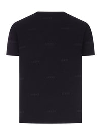 Gucci Men Jacquard Wool And Silk Blend T-Shirt With All-Over Logo