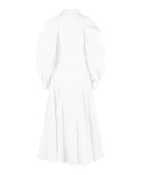 Alexander McQueen Womens Cold-Shoulder Cotton Midi Dress
