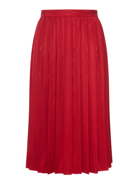 Gucci Women Jacquard Silk Midi Skirt With Gg Cross Chain – Bluefly