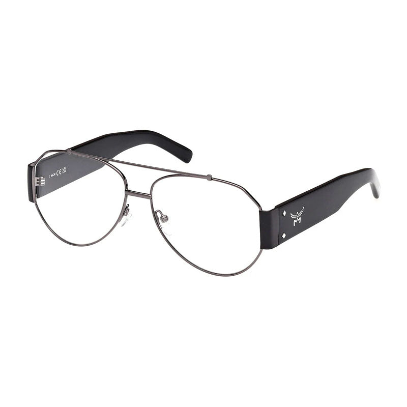 MCM Eyeglasses Aviator Full Rim, Pale Gold Frame and Clear Demo Lenses Lens MW5001032