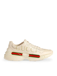 Gucci Gucci Women Women`S Rhyton Leather Sneakers With Gucci Logo