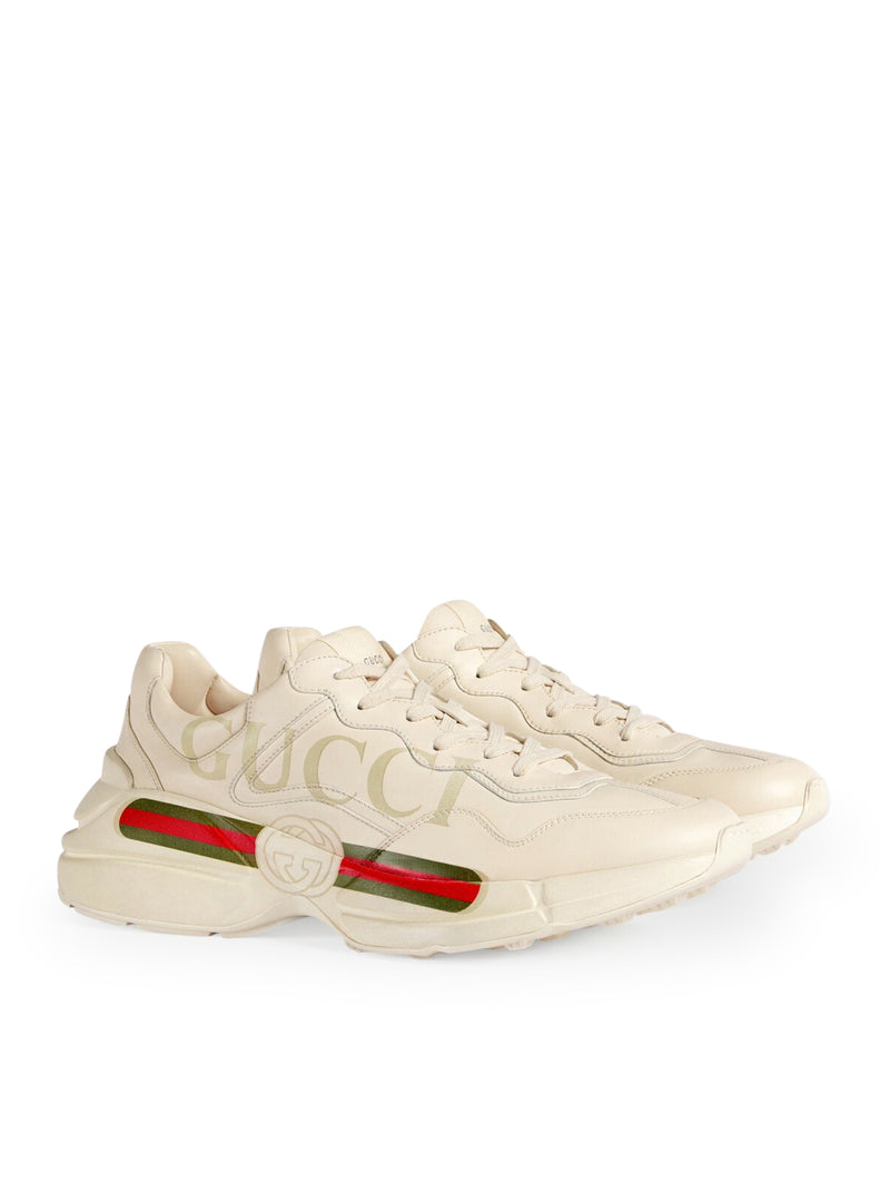 Gucci Gucci Women Women`S Rhyton Leather Sneakers With Gucci Logo