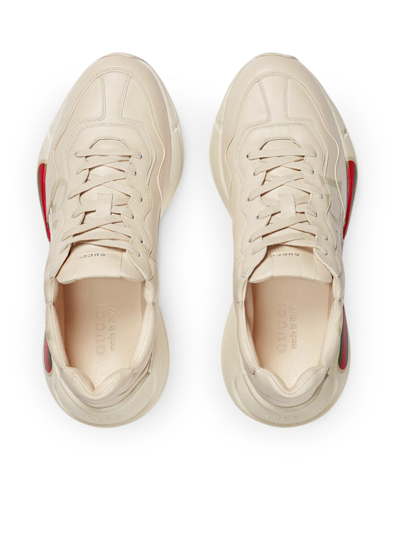 Gucci Gucci Women Women`S Rhyton Leather Sneakers With Gucci Logo