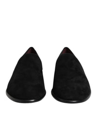Dolce & Gabbana Black Suede Slip On Loafers Formal Men's Shoes
