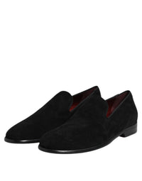 Dolce & Gabbana Black Suede Slip On Loafers Formal Men's Shoes